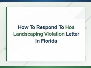How to Respond to a Florida Hoa Landscaping Violation